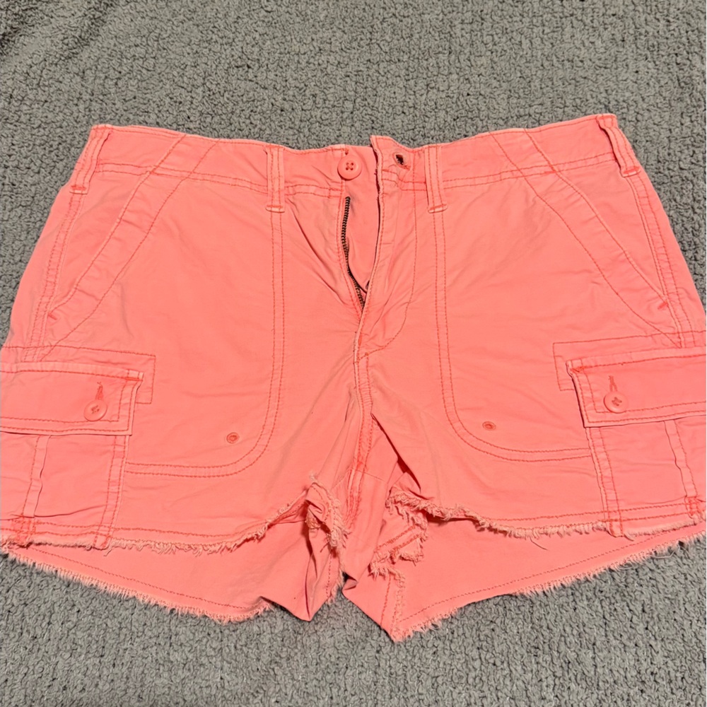 American Eagle Outfitters bright coral Pink Women's Cargo Shorts